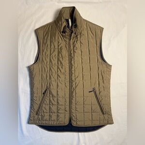 St. Croix Reversible Quilted Vest Mens Small Navy Khaki Made in Italy"EUC $425